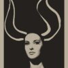 Sawyers Smedley Woman Horns Limited Edition Silkscreen Print Artist Print image