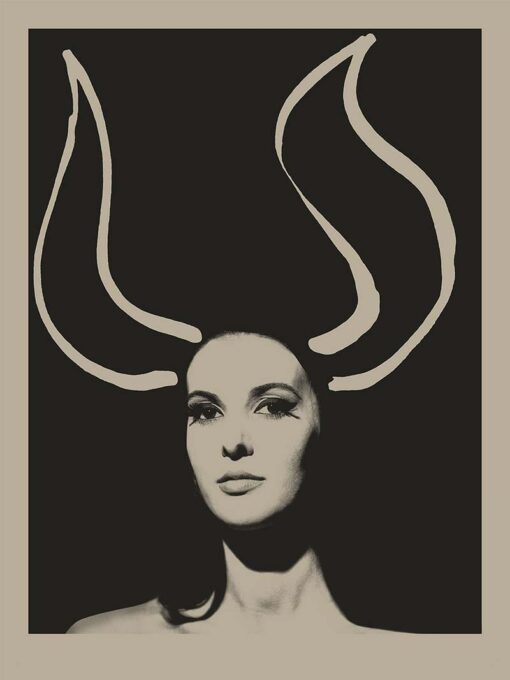 Sawyers Smedley Woman Horns Limited Edition Silkscreen Print Artist Print image