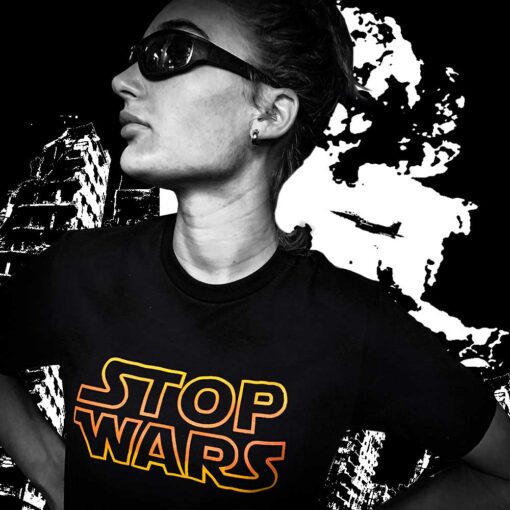 AnotherFineMesh Hand Printed TShirts StopWars Bombed Buildings image
