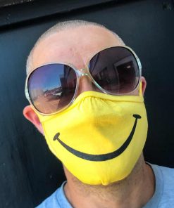 Acid House Smiley Face Face Mask image