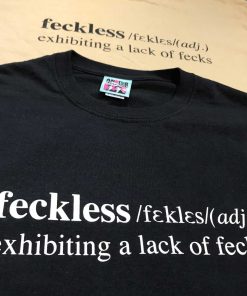 AnotherFineMesh Hand Printed T-Shirt Designs Feckless Black Beige image