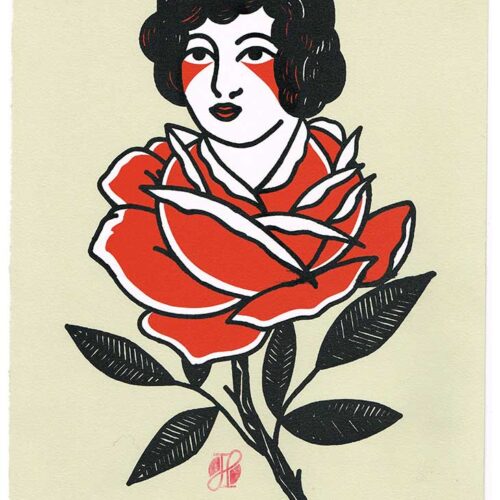 Rose Lady Limited Edition Silkscreen Print Artists Prints ParkyDoodles