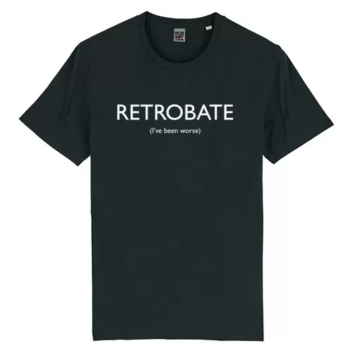 Retrobate Typographic T-Shirt Design Hand Screenprinted AnotherFineMesh Sussex Black image
